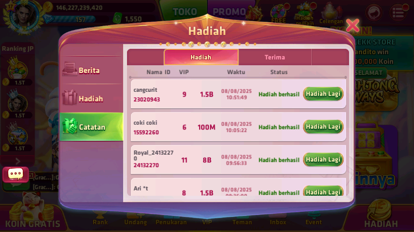 History Pengiriman 25352VBOE4GNE51903