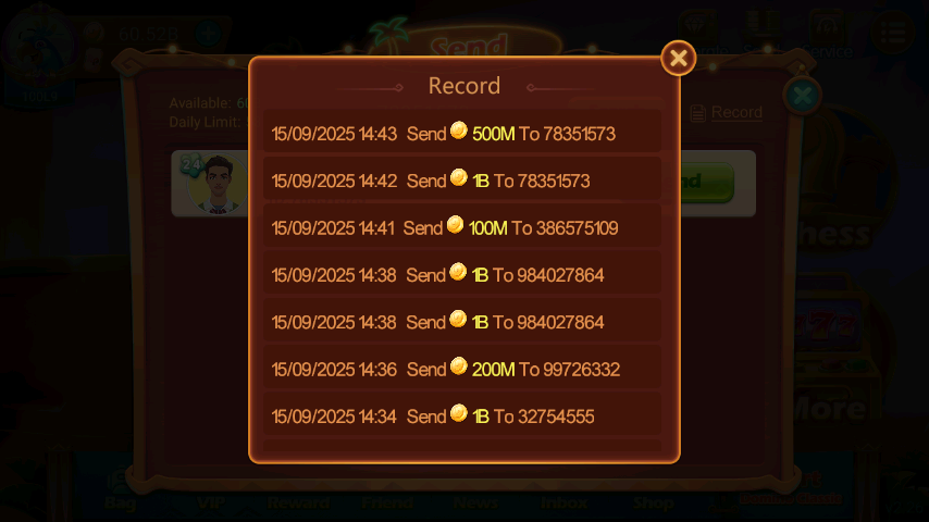 History Pengiriman 516Y25Z4WT43G71458