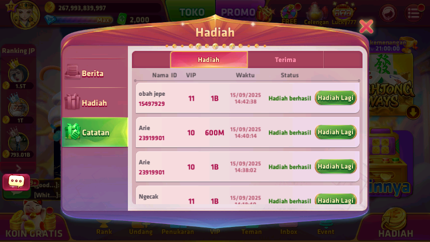 History Pengiriman 651CM9Q04F4UWC132