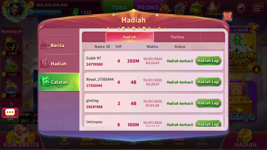 History Pengiriman 911RM31FI56103220